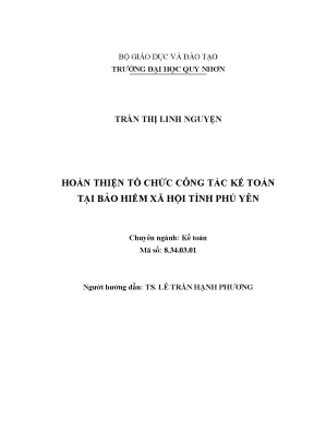 Luận văn thạc sĩ hoàn thiện tổ chức công tác kế toán tại bảo hiểm xã hội tỉnh phú yên