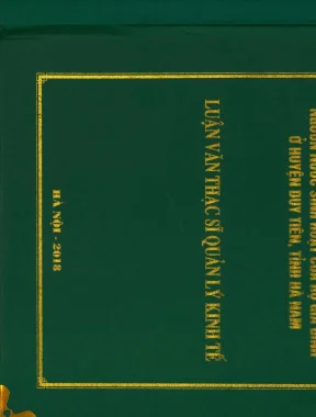 Luận văn các yếu tố ảnh hưởng tới việc lựa chọn nguồn nước sinh hoạt của hộ gia đình ở huyện duy tiên tỉnh hà nam