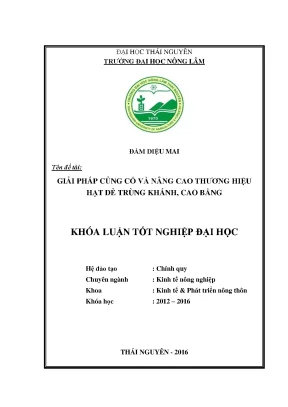 Luận văn thạc sĩ giải pháp củng cố và nâng cao thương hiệu hạt dẻ trùng khánh cao bằng