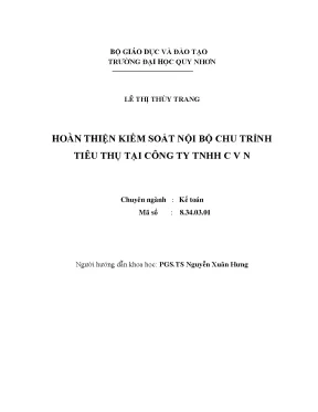 Luận văn thạc sĩ hoàn thiện kiểm soát nội bộ chu trình tiêu thụ tại công ty tnhh c v n