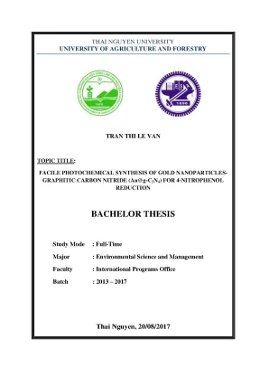 Luận văn facile photochemical synthesis of gold nanoparticles graphitic carbon nitride aug c3n4 for 4 nitrophenol reduction