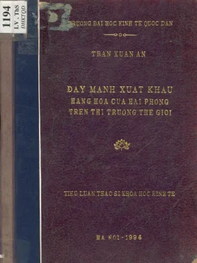 Luận văn đẩy mạnh xuất khẩu hàng hoá của hải phòng trên thị trường thế giới