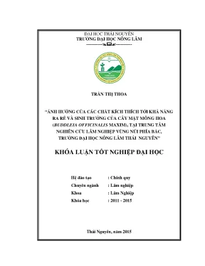 Luận văn thạc sĩ ảnh hưởng của các chất kích thích tới khả năng ra rễ và sinh trưởng của cây mật mông hoa buddleia officinalis maxim tại trung tâm nghiên cứu lâm nghiệp