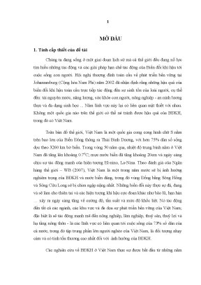 Luận văn đánh giá tác động của biến đổi khí hậu đến sản xuất lúa tại đồng bằng sông cửu long theo kịch bản biến đổi khí hậu