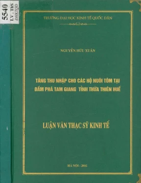Luận văn tăng thu nhập cho các hộ nuôi tôm tại đầm phá tam giang tỉnh thừa thiên huế