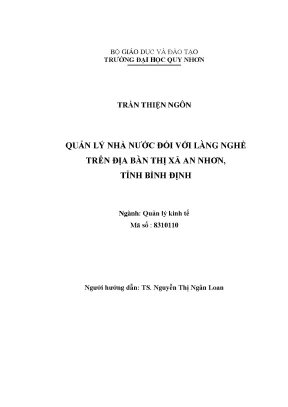 Luận văn thạc sĩ quản lý nhà nước đối với làng nghề trên địa bàn thị xã an nhơn tinh bình định