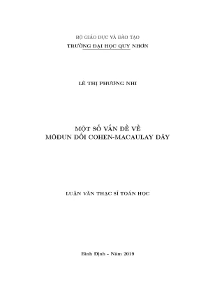 Luận văn thạc sĩ một số vấn đề về môđun đối cohen macaulay dãy