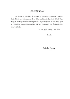 Luận văn tạo động lực lao động cho nhân viên ứng cứu tại công ty cổ phần htc viễn thông quốc tế htc itc