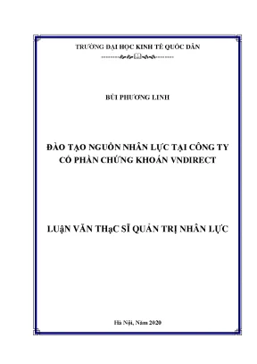 Luận văn đào tạo nguồn nhân lực tại công ty cổ phần chứng khoán vndirect