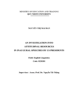 Luận văn thạc sĩ an investigation into attitudinal resources in inaugural speeches by us presidents