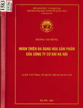 Luận văn hoàn thiện đa dạng hoá sản phẩm của công ty cơ khí hà nội