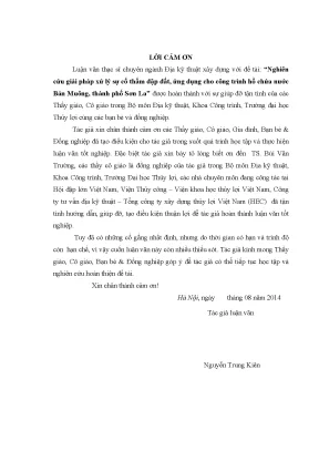 Luận văn thạc sĩ nghiên cứu giải pháp xử lý sự cố thấm đập đất ứng dụng cho công trình hồ chứa nước bản muông thành phố sơn la