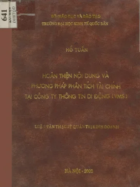 Luận văn hoàn thiện nội dung và phương pháp phân tích tài chính tại công ty thông tin di độngvms