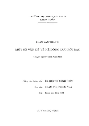 Luận văn thạc sĩ một số vấn đề về hệ động lực rời rạc