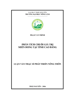 Luận văn thạc sĩ phân tích chuỗi giá trị miến dong tại tỉnh cao bằng