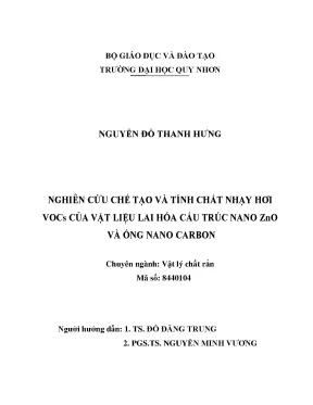 Luận văn thạc sĩ nghiên cứu chế tạo và tính chất nhạy hơi vocs của vật liệu lai hóa cấu trúc nano zno và ống nano carbon