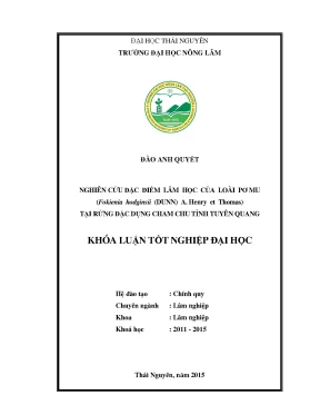 Luận văn thạc sĩ nghiên cứu đặc điểm lâm học của loài pơ mu fokienia hodginsii dunn a henry et thomas tại rừng đặc dụng cham chu tỉnh tuyên quang
