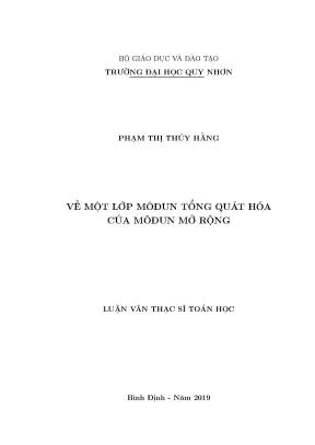 Luận văn thạc sĩ về một lớp môđun tổng quát hóa của môđun mở rộng