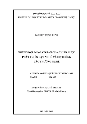 Luận văn thạc sĩ chiến lược phát triển dạy nghề và hệ thống các trường nghề