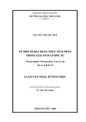 Luận văn thạc sĩ về một số bất đẳng thức tích phân trong giải tích lượng tử