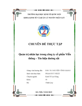 Luận văn tốt nghiệp quản trị nhân lực trong công ty cổ phần viễn thông tín hiệu đường sắt