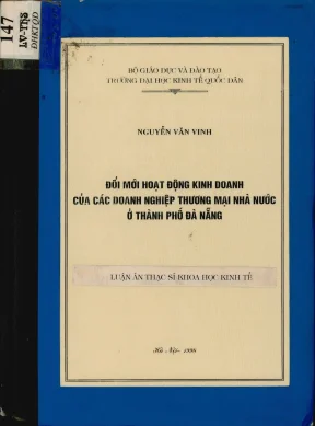 Luận văn đổi mới hoạt động kinh doanh của các doanh nghiệp thương mại nhà nước ở thành phố đà nẵng