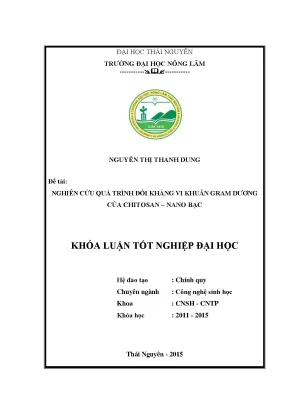 Luận văn thạc sĩ nghiên cứu quá trình đối kháng vi khuẩn gram dương của chitosan nano bạc