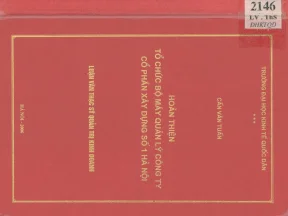 Luận văn hoàn thiện tổ chức bộ máy quản lý công ty cổ phần xây dựng số 1 hà nội