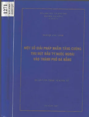Luận văn một số giải pháp nhằm tăng cường thu hút đầu tư nước ngoài vào thành phố đà nẵng