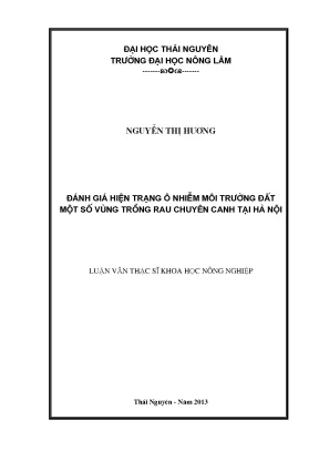 Luận văn thạc sĩ đánh giá hiện trạng ô nhiễm môi trường đất một số vùng trồng rau chuyên canh tại hà nội