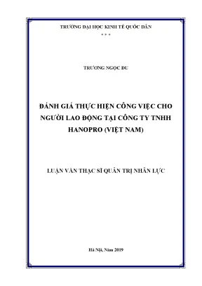 Luận văn đánh giá thực hiện công việc cho người lao động tại công ty tnhh hanopro việt nam