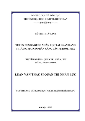 Luận văn tuyển dụng nguồn nhân lực tại ngân hàng thương mại cổ phần xăng dầu petrolimex