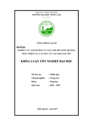 Luận văn nghiên cứu ảnh hưởng của giá thể đến sinh trưởng phát triển của cây dâu tây tại thái nguyên