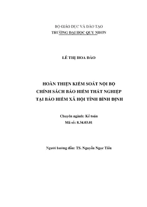 Luận văn thạc sĩ hoàn thiện kiểm soát nội bộ chính sách bảo hiểm thất nghiệp tại bảo hiểm xã hội tỉnh bình định