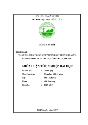Luận văn đánh giá hiện trạng môi trường đất trồng hoa của farm 50 moshav hatzeva vùng arava israel