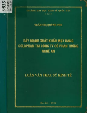 Luận văn đẩy mạnh xuất khẩu mặt hàng colophan tại công ty cổ phần thông nghệ an