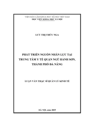 Luận văn thạc sĩ phát triển nguồn nhân lực tại trung tâm y tế quận ngũ hành sơn thành phố đà nẵng