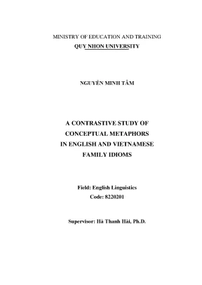 Luận văn thạc sĩ a contrastive study of conceptual metaphors in english and vietnamese family idioms