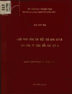 Luận văn giải pháp nâng cao hiệu quả kinh doanh của công ty xăng dầu khu vực i
