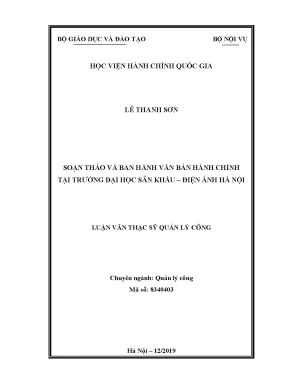 Luận văn thạc sĩ soạn thảo và ban hành văn bản hành chính tại trường đại học sân khấu điện ảnh hà nội