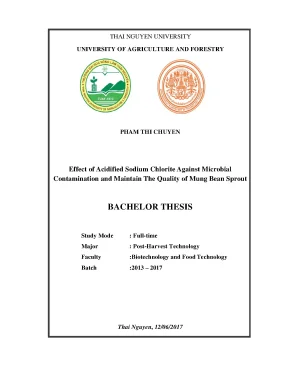Luận văn effect of acidified sodium chlorite against microbial contamination and maintain the quality of mung bean