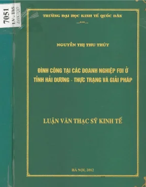 Luận văn đình công tại các doanh nghiệp fdi ở tỉnh hải dương thực trạng và giải pháp