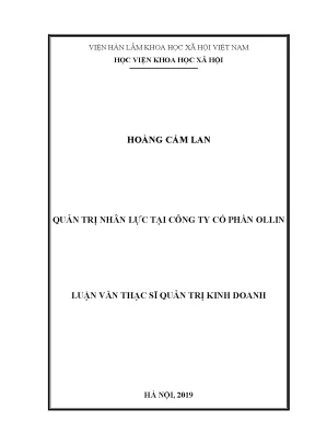 Luận văn thạc sĩ quản trị nhân lực tại công ty cổ phần ollin