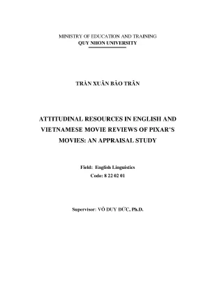 Luận văn thạc sĩ attitudinal resources in english and vietnamese movie reviews of pixars movies an appraisal study