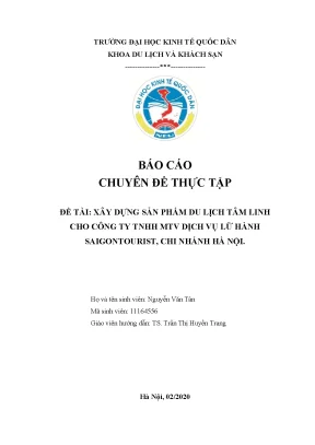 Luận văn tốt nghiệp xây dựng sản phẩm du lịch tâm linh cho công ty tnhh mtv dịch vụ lữ hành saigontourist chi nhánh hà nội