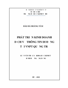 Luận văn thạc sĩ phát triển kinh doanh dịch vụ thông tin di động tại vnpt quảng trị