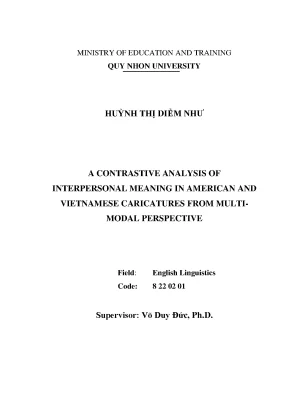 Luận văn thạc sĩ a contrastive analysis of interpersonal meaning in american and vietnamese caricatures from multi modal perspective