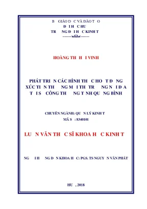 Luận văn thạc sĩ phát triển hoạt động xúc tiến thương mại thị trường nội địa tại sở công thương tỉnh quảng bình