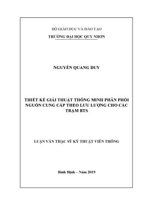 Luận văn thạc sĩ thiết kế giải thuật thông minh phân phối nguồn cung cấp theo lưu lượng cho các trạm bts