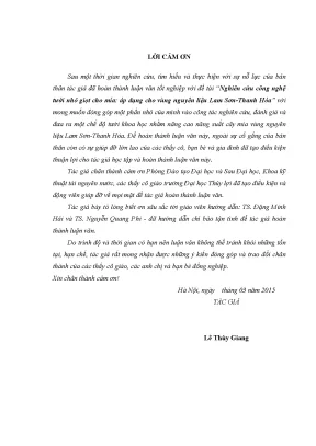 Luận văn thạc sĩ nghiên cứu công nghệ tưới nhỏ giọt cho mía áp dụng cho vùng nguyên liệu lam sơn thanh hóa